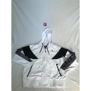 Marc Ecko Windbreaker Jacket Mens sz Small White Lightweight Jacket